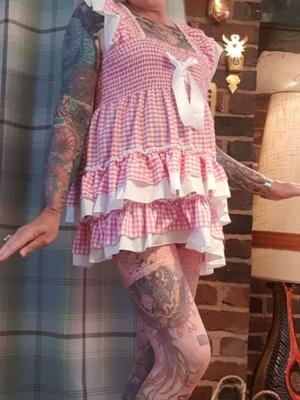 My new pink gingham dress