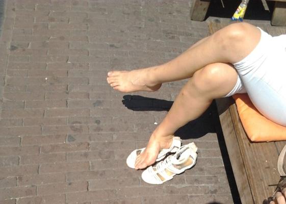 candid bare feet