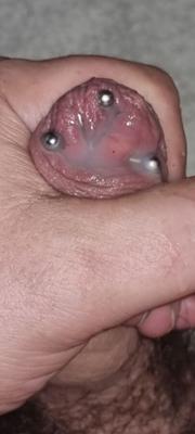 ME PRECUM-PIERCED FORESKIN