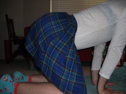 Schoolgirl Sissy Wets Panties and Gets Diapered