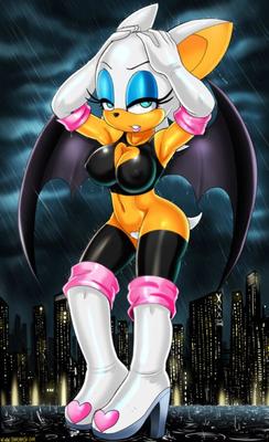 Rouge la chauve-souris en latex