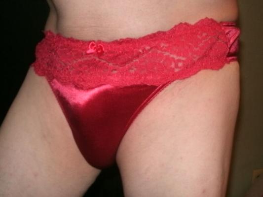 LaceyLovesCD Red VS Satin Panties