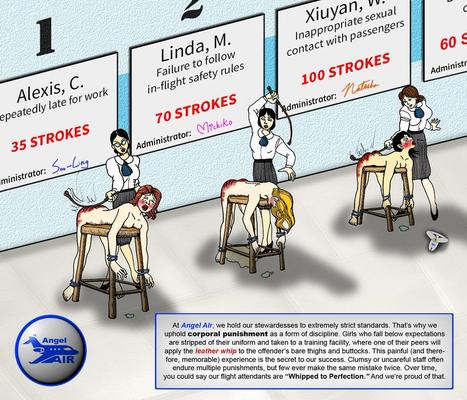 鞭で打たれたスチュワーデス (スパンキング、お仕置き、苦痛)