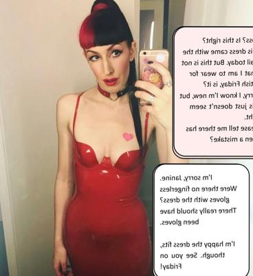 Latex Captions : Fetish Friday with the work gals