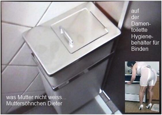 Dieter auf der Damentoilette (banheiro, absorventes para dor)