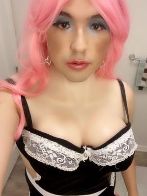 Pink hair sissy cd fun