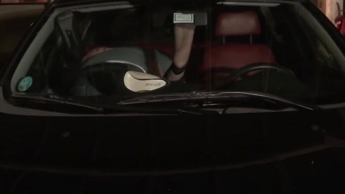 Cute Teen (Black Stockings) In Car Fucking