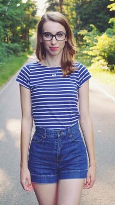 Nerdy Girl in sneakers