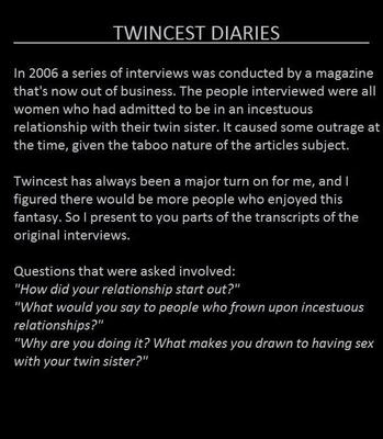 Twincest Diaries - Interviews with incest twins