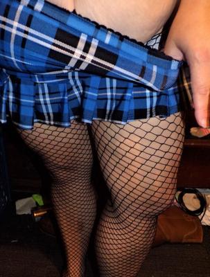 Wife In Her School Girl Skirt With Fishnets For Your Comments