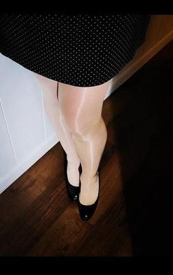 Silly me in silky stockings