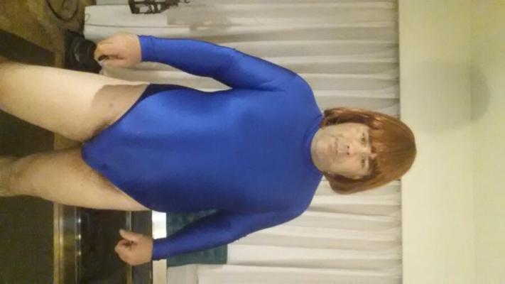 Me in a blue leotard