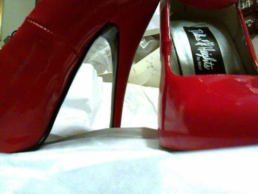 Dallas Heights Red Patent Ankle Strap Pumps