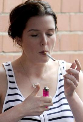 Helen Flanagan smoking