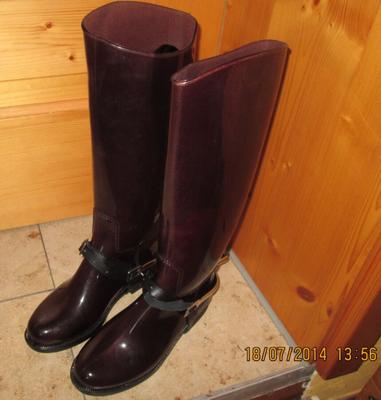 Auf die neuen Reitstiefel meiner Nachbarin gewichst