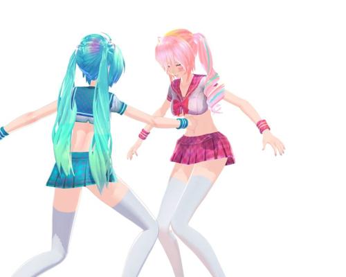 Miku and Luka had a disagreement..