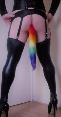 Sissy Slut Isabelle - Wetlook with faggot pride tail!