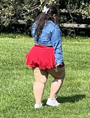 Cute Hippo in Short Red Skirt