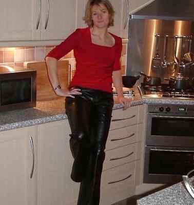 Sexy older women in leather