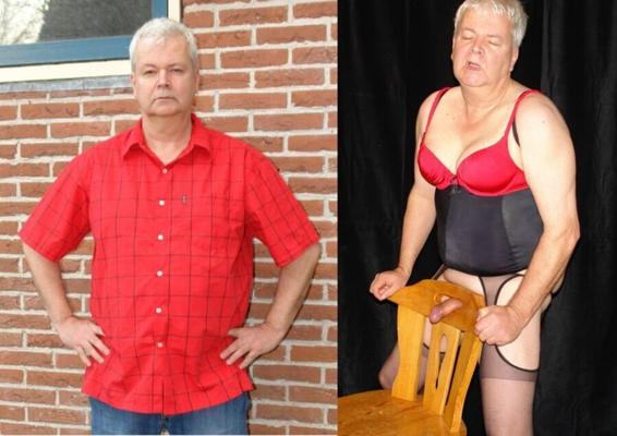 Dutch sissy faggot before & after