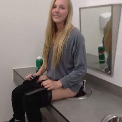 girls pee on toilet