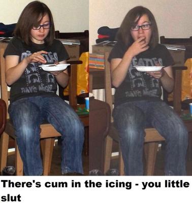 Unaware eating cum - please comment