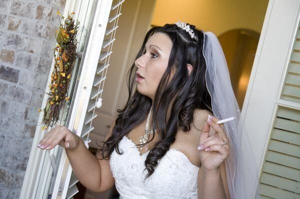 Sexy brides smoking