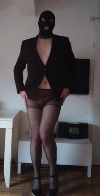 My business suit with pantyhose