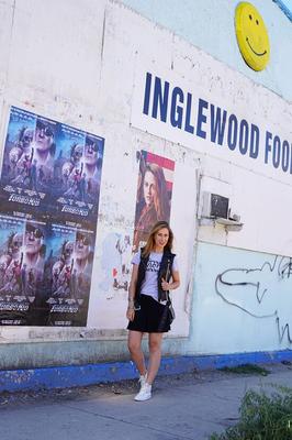 Blonde Girl in sneakers