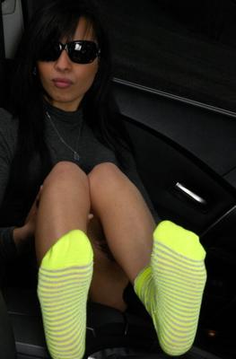 Mariah - Car session and socks tease