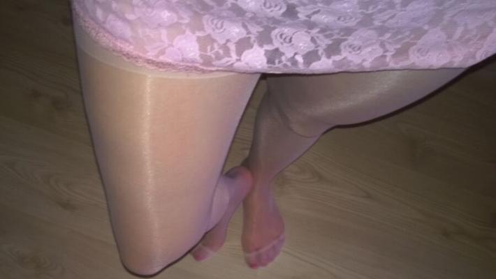 Becky in white pantyhose