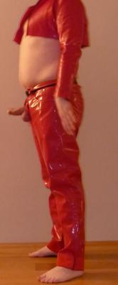 Pantalon en PVC rouge