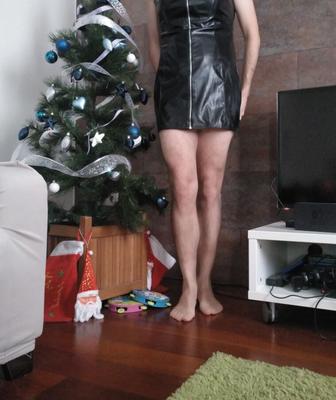 Happy new year in leather dress