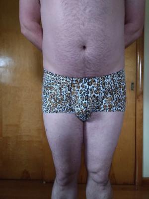 Calzoncillos con estampado de leopardo y bondage