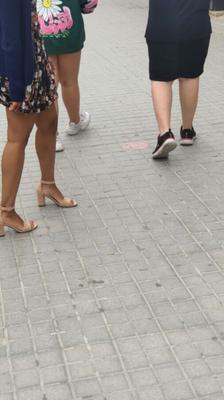 My fuckpet walking whole day thru Barcelona in dress and heels