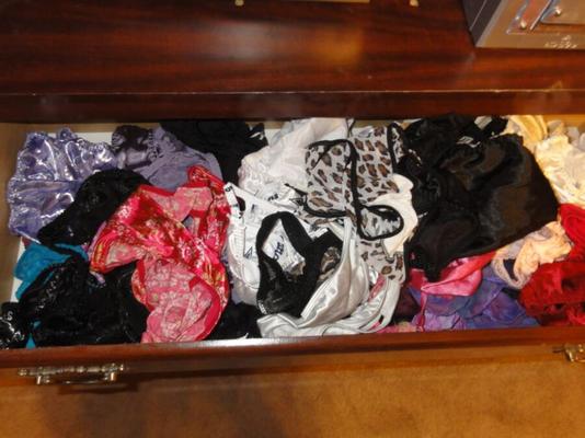 Her panty drawer with Satin Panties