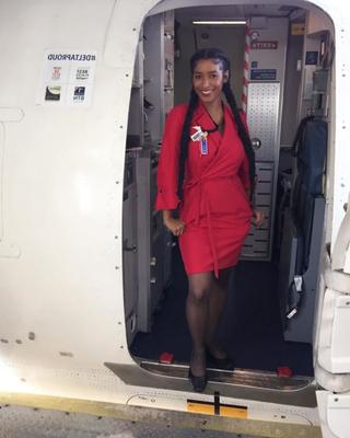 Ebony Pantyhose flight attendants