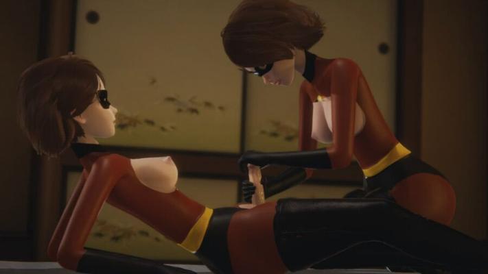 Helen Parr recibe un creampie de su clon futa - The Incredibles In