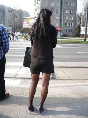 Pantyhose on the streets!