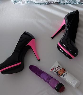 Catwalk Fick mich Heels und Dildo