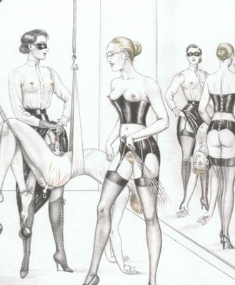 Vintage Femdom Drawing