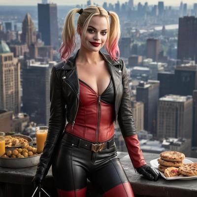 IA Harley Quinn em couro