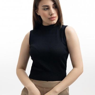 Black Sleeveless Turtlenecks #