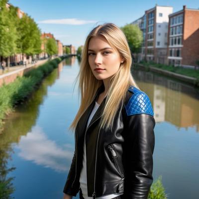 A.I. Dutch Blonde in Lederjacke