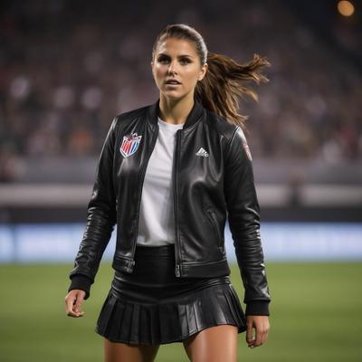 A.I. Alex Morgan jouant au football en cuir