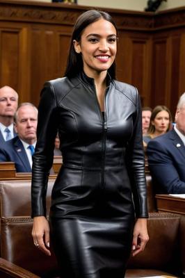 AI Alexandria Ocasio-Cortez em couro