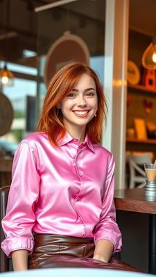 Redhead Satin Blouse AI