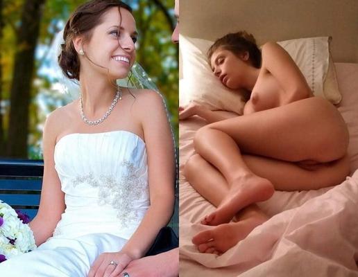 Novias antes y después de las novias caseras expuestas